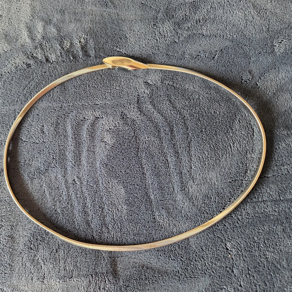 Silver Vintage Styling Omega Stretchy Chain Belt 28